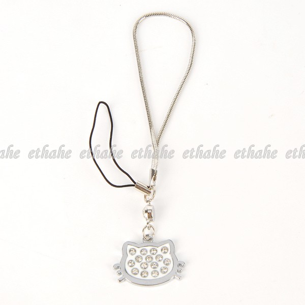 Hello Kitty Cell Mobile Phone Strap Chain Silver E1GKAG  